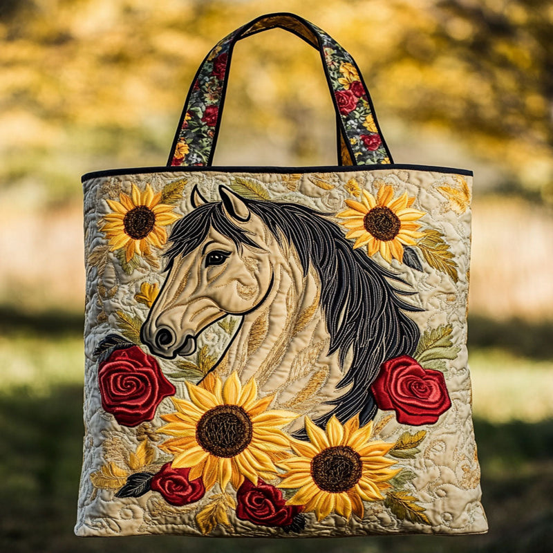 Wild Horse Quilted Tote Bag