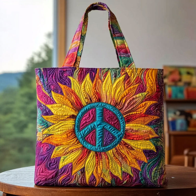 Free Spirit Sunflower Quilted Tote Bag