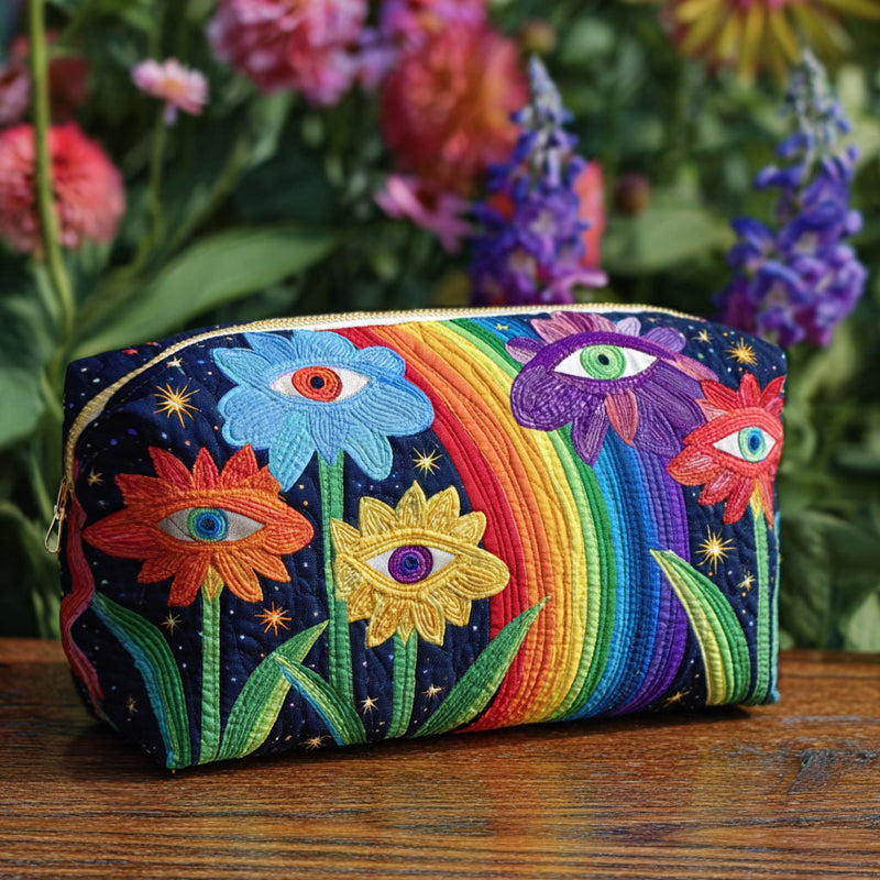 Boho Fungus Quilted Makeup Bag