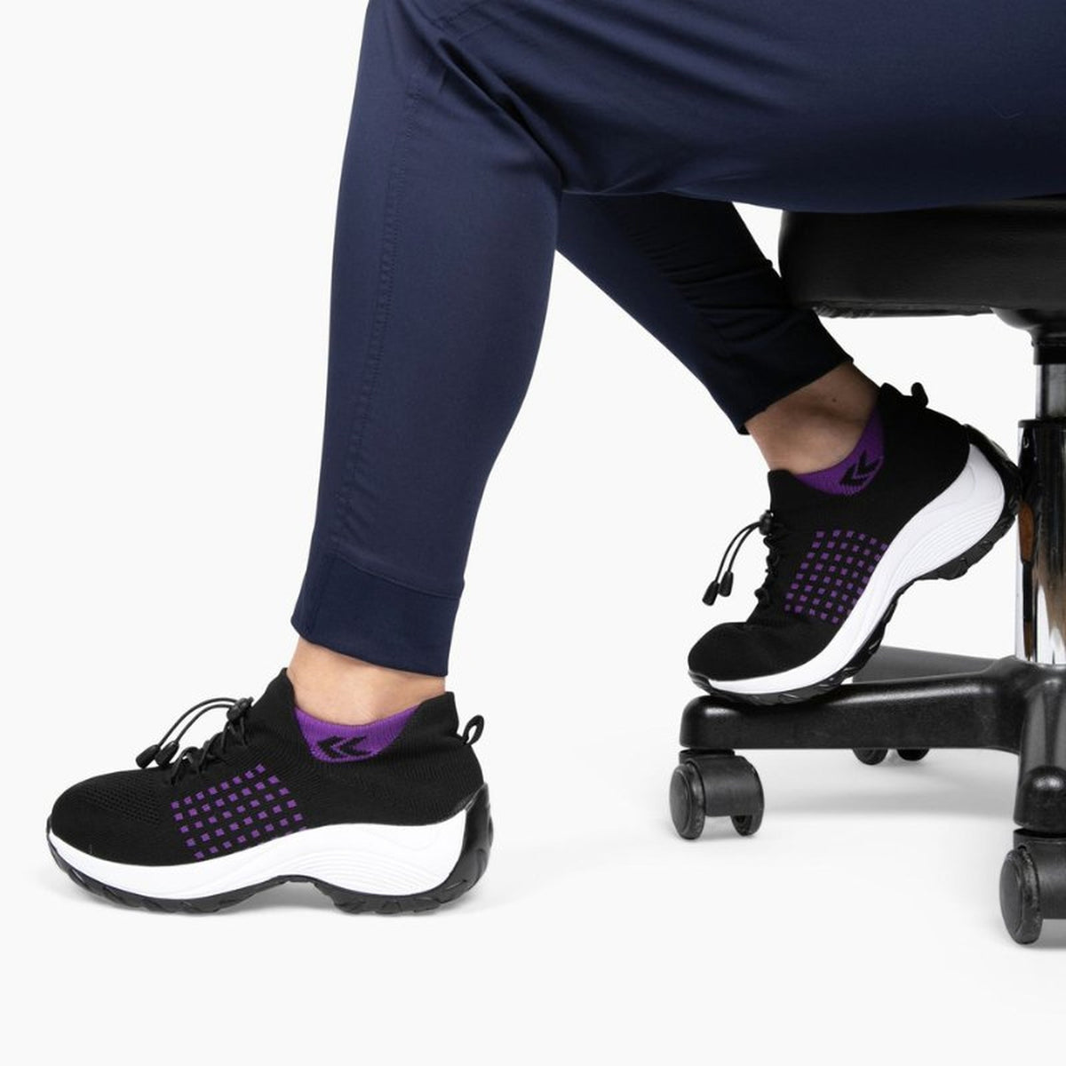 Again Glide in Black / Purple — worn