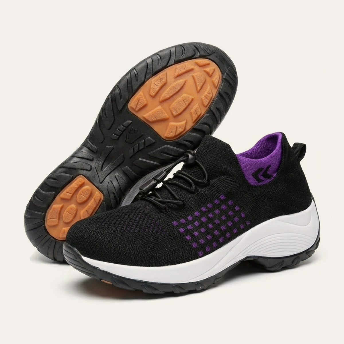 Again Glide in Black / Purple — side view and sole