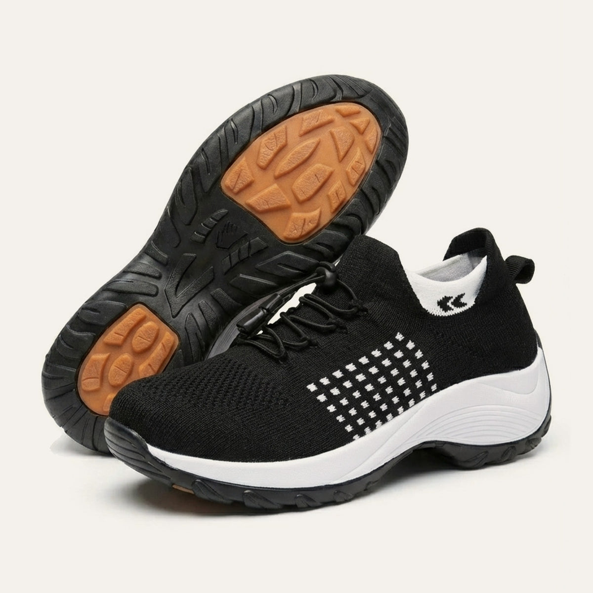 Again Glide in Black / White — side view and sole
