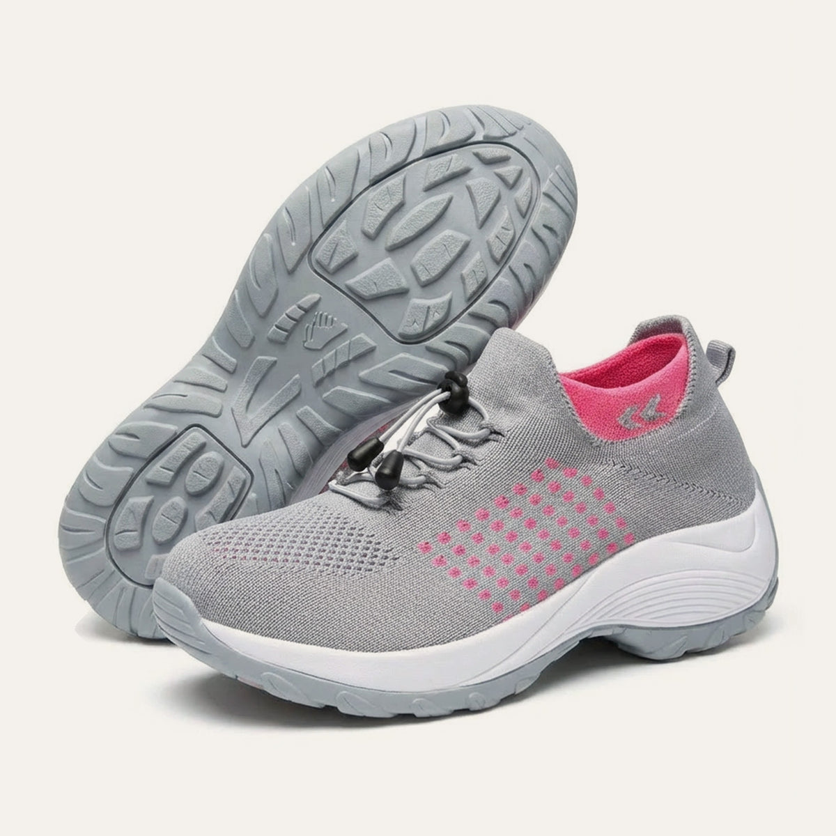 Again Glide in Grey / Pink — side view and sole