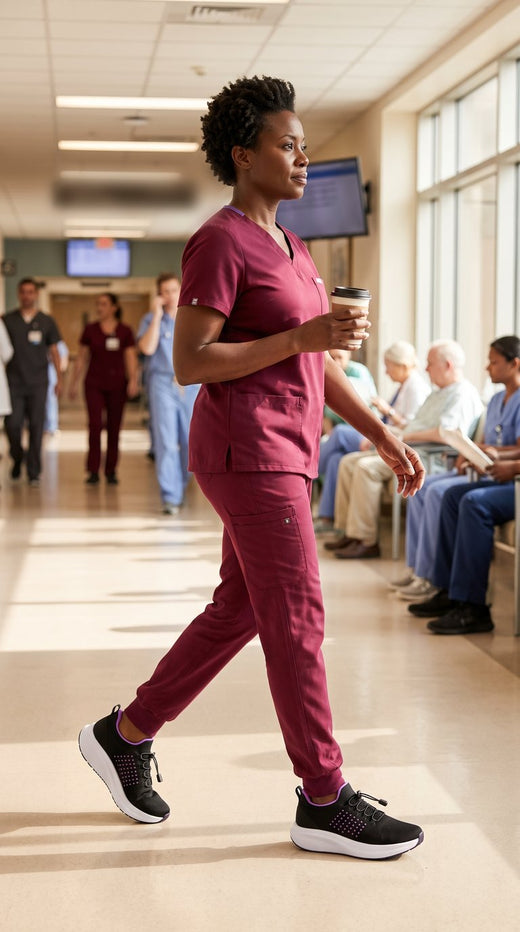 Walking a hospital corridor in Again Glide